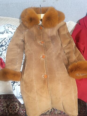 Дубленка, Классическая модель, По колено, С капюшоном, M