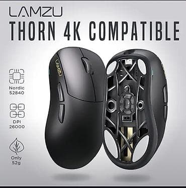 Беспроводная игровая мышь lamzu thorn 4k - charcoal black pixart paw