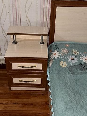 мебель бишкеке: Спальный гарнитур, Б/у, Двуспальная кровать, Шкаф, Комод, ДСП, Самовывоз, цвет - Коричневый — 6