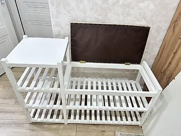 Тумба и подставка для обуви, Б/у, Дерево, Самовывоз, цвет - Белый