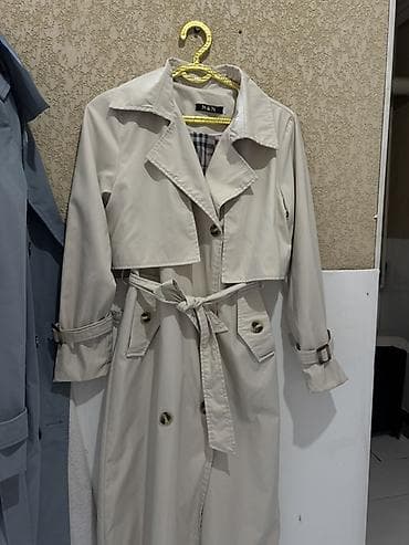 Мужская одежда: Бежевый женский тренч N&N - Классический двубортный крой с — 1