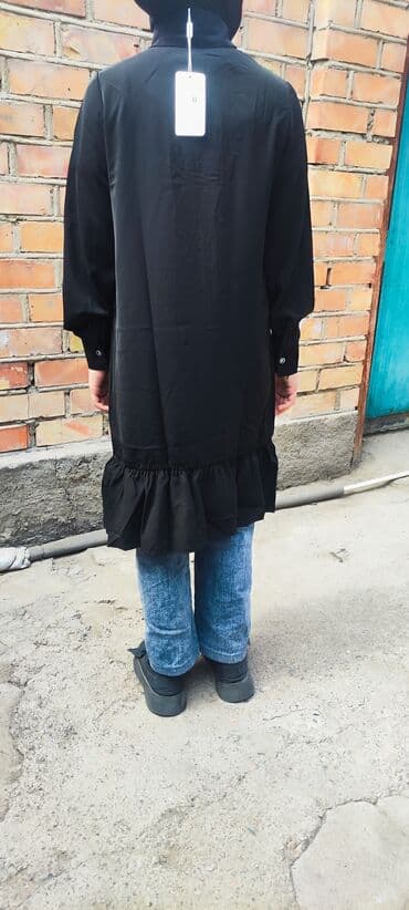 длинные платья с рукавами для полных: Повседневное платье, Длинная модель, Вискоза, Платье-рубашка, S — 6