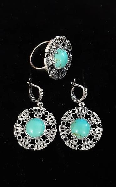 серебряные украшения из турции: Дизайнерский серебряный комплект с натуральной бирюзой.Производство — 3