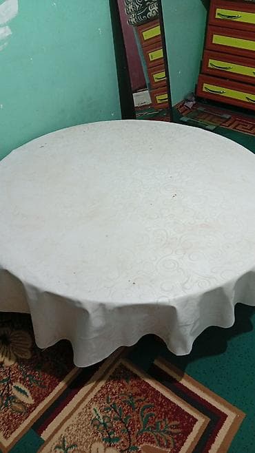 алюминевая фольга: Круглая скатерть - Форма: круглая - Цвет: молочно‑белый - Декор — 1