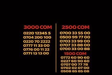 0220 1-2-3-4-5 5-3000сом 0771 13 13 00 - 3000сом 0777 11 33 00 -