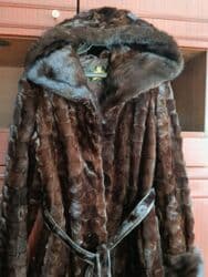 Прокат одежды: Шуба, Норка, По колено, С капюшоном, S — 6