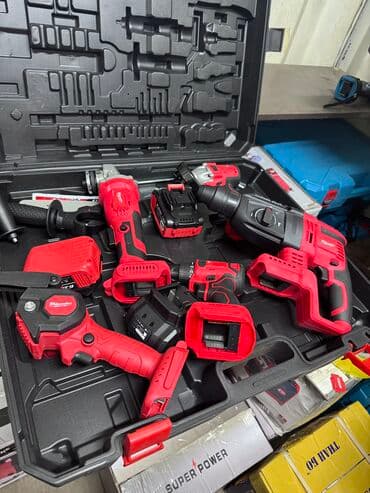 универсальный набор инструментов для дома: Набор 5в1 для дома 
Перфоратор болгарка шуруповерт Гайкаверт пила — 2