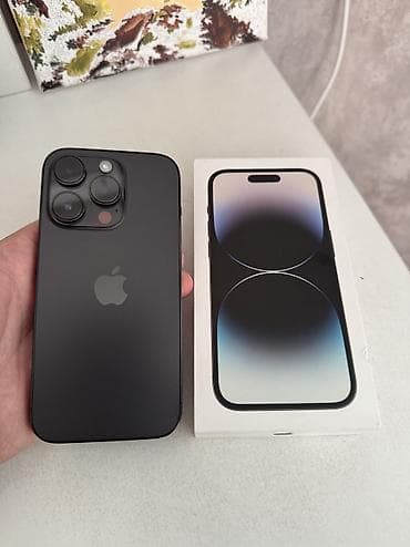 IPhone 14 Pro, Б/у, 512 ГБ, Черный, Чехол, Коробка, 81 %