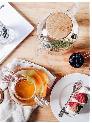 стеклянный чайник для чая: Стеклянный чайник Tea & Pot, объем 1000 мл. - Материал колбы — 5