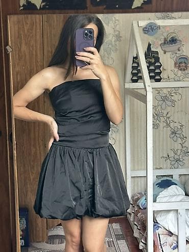 Айымдардын кийими: Кече көйнөгү, Барпайган кооз, Кыска модель, Жеңдери жок, Корсет, S — 2