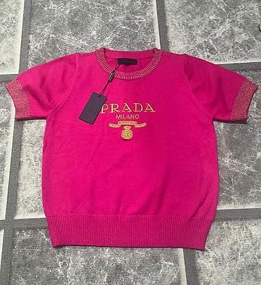 жынсы: Женская жилетка с коротким рукавом Prada Milano - Цвет: яркий фуксия — 1