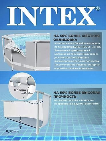 Каркасный бассейн Intex 305×76 см - Объем: 4485 л - Вместимость: до 7 — 3