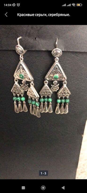 Серебряные серьги, Проба 960, Бирюза, Женские, Новый