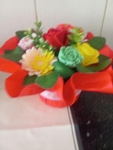 красная гвоздика о.ц: Яркий и нежный мыльный букет ручной работы 🌸 Стильный букет из — 2