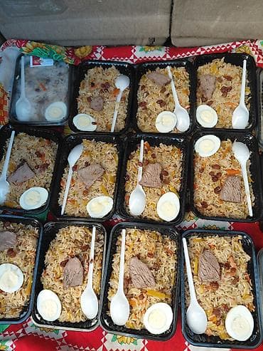 готовая еда: Плов в индивидуальных контейнерах плов 1 кг +шакарап 1 вах 2400 — 3