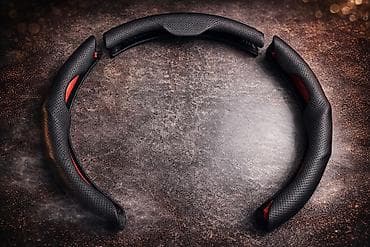 Экокожа Чехол на руль, цвет - Черный, Новый, Самовывоз