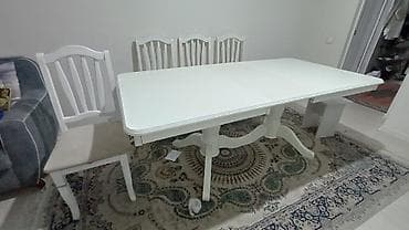 office table: Кухонный стол и стул, Б/у, Самовывоз, цвет - Белый — 1