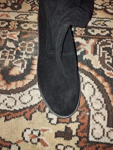 замшевые ботфорты: Ботфорты женские черные - Материал верха: искусственная замша (велюр — 5