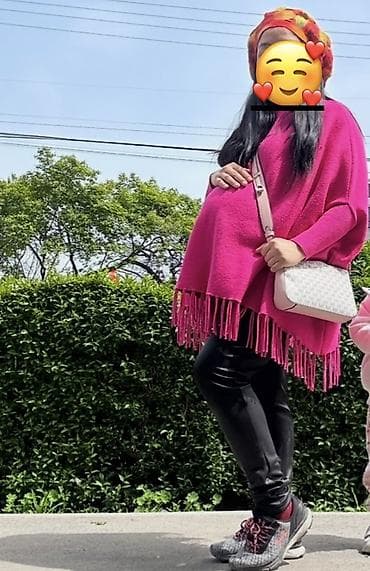 Яркое пончо/накидка для беременных и не только Очень стильная можно