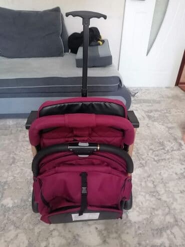 современные детские коляски: Коляска, цвет - Фиолетовый, Б/у — 6