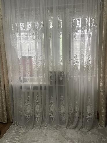 занавески тюль: Воздушные тюлевые шторы с вышивкой - Материал: тонкий полупрозрачный — 1