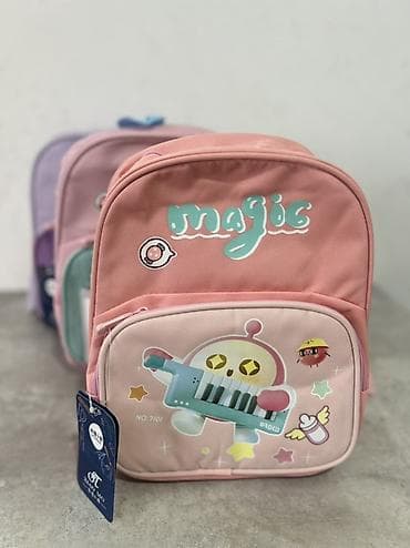 роба: Детский рюкзак «Magic» розового цвета - Дизайн: милый принт с роботом — 7