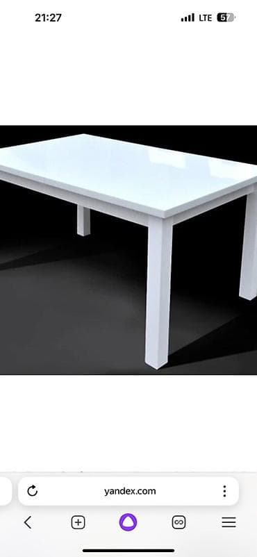 study table: Обеденный/рабочий стол, прямоугольный, белый глянцевый - Дизайн — 1