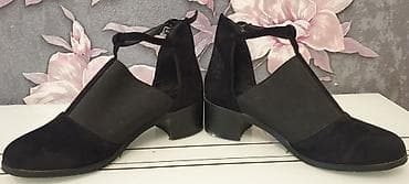 слипоны на шнурках женские: Женские туфли на невысоком каблуке. - Цвет: черный - Материал верха — 3