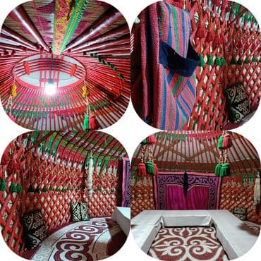 профессиональные музыкальные инструменты: Аренда юрты, Каркас Деревянный, 85 баш, Стулья — 12