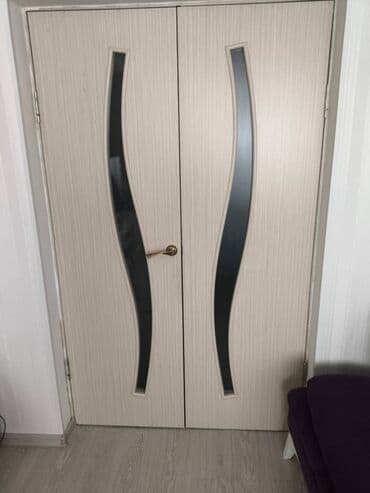 двери мешкомнатный: Межкомнатная глухая дверь, Двустворчатая, цвет - Бежевый — 3