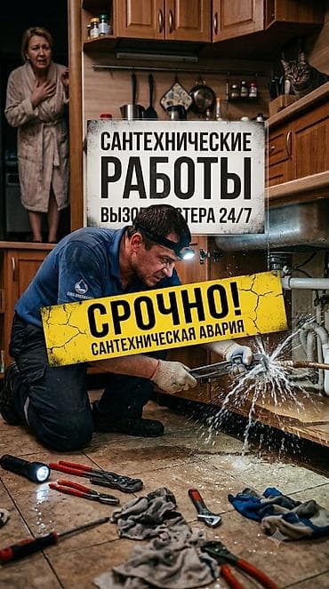 Сантехниктер: Сантехнические работы. Вызов мастера 24/7. Услуги: - Срочное — 1