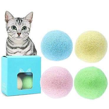 набор для кошек: Шарики для кошек Pet Play Ball - 4 шт, интерактивная игрушка — 1