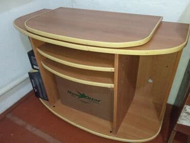 аквариум с тумбой: Гарнитур для зала, Б/у, Тумба под ТВ, Дерево, Самовывоз, цвет - Оранжевый — 1