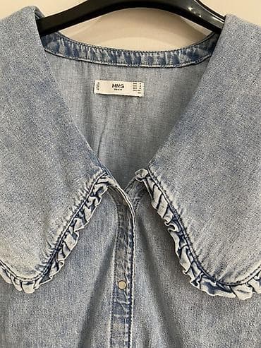скупка одежда: Подборка женских вещей (5 единиц): 1) Джинсовая рубашка MNG (Mango) — 3