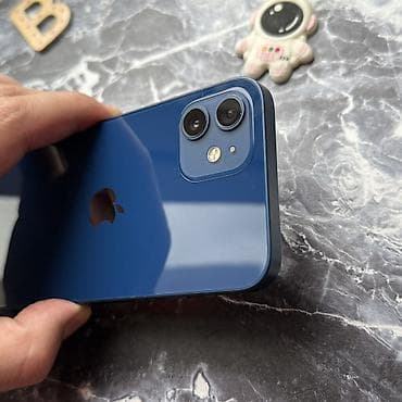 IPhone 12, Б/у, 128 ГБ, Синий, Чехол, 100 %
