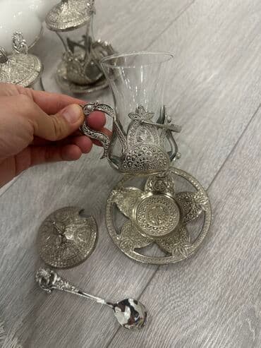 мельхиоровый набор: Распродаю Набор мельхиоровой посуды -дёшево 1.ваза для фруктов -2 шт — 11