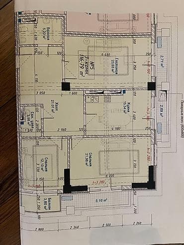 елисей: 3 комнаты, 117 м², Элитка, 17 этаж, Готовая ПСО (под самоотделку) — 3