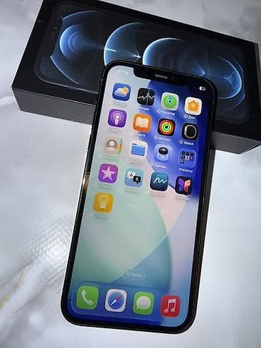 aplle 6: IPhone 12 Pro, Б/у, 128 ГБ, Pacific Blue, Коробка, 76 % — 3