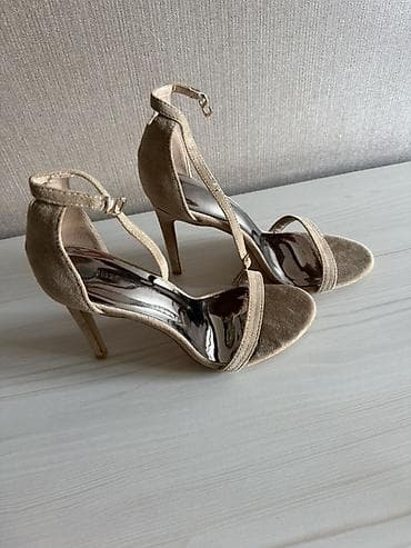 Босоножкалар, 37, Жаңы, түсү - Саргыч боз, Өзү алып кетүү — 2