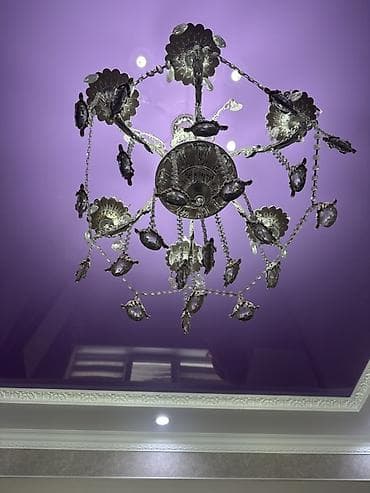 люстры большие: Классическая подвесная б/у люстра с хрустальными подвесками и — 2