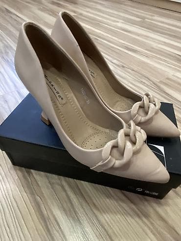 high heels: Туфли, 36, Zara, Б/у, цвет - Бежевый, Самовывоз — 1