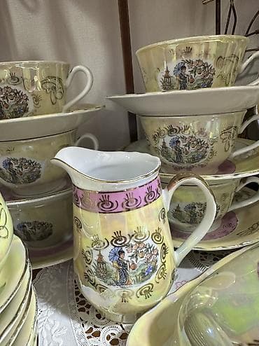 Дом и сад: Чайный сервиз «Гейша Мадонна» на 6 персон производства ГДР. Сервиз — 8
