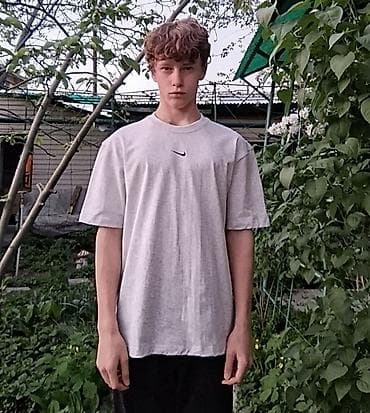 именные: Мужская футболка, L, Nike, Новый, цвет - Серый, Бесплатная доставка — 2