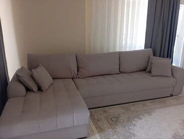 натяжные чехлы на мягкую мебель: Угловой диван, C подушками — 1