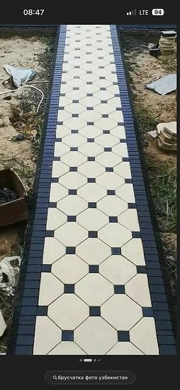 Брусчаткалар: Тротуарная плитка вибролитая, фигурная - Форма: восьмиугольник — 8