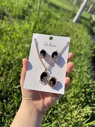 фурнитуру для бижутерии: Дубайская бижутерия💎 Набор украшений Gulkina с черным овалом и — 9