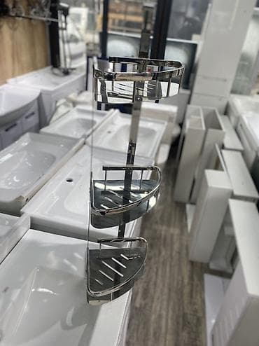 стойка для платков: Угловая телескопическая полка для ванной/душа - Тип: напольная — 3