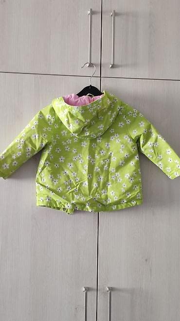 плащовка: Детская демисезонная куртка с капюшоном - Яркий салатовый цвет с — 2