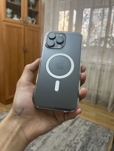 IPhone 16 Pro Max, Б/у, 256 ГБ, Black Titanium, Чехол, Кабель, Коробка, 100 %