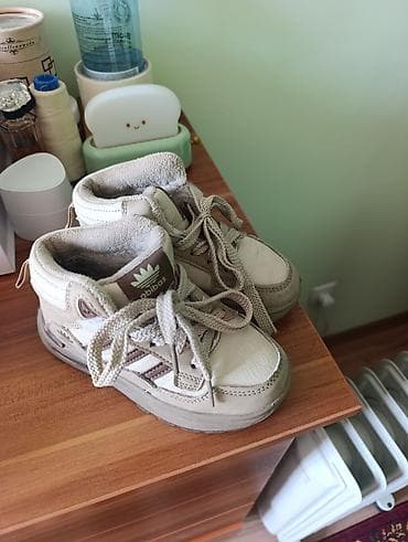 зимные обувь: Детские зимние кроссовки/ботинки, бежевые, высокие. - Утепленные — 2
